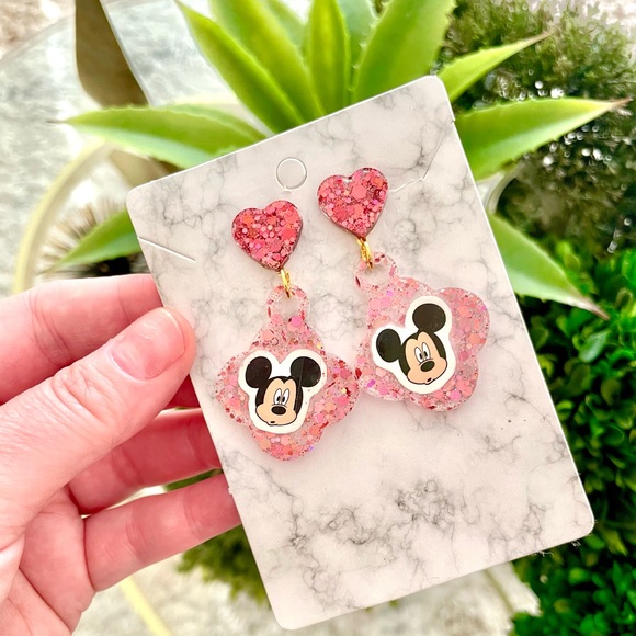 Acrylic Mickey Mouse Earrings - Picture 3 of 5